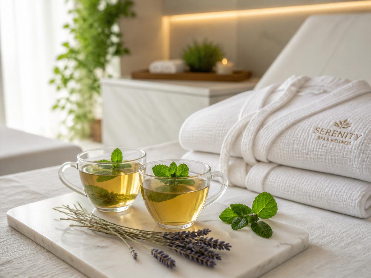 Spa karşılama çayı sakin atmosfer